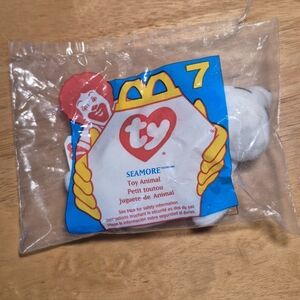 Ty Teenie Beanie Baby #7 Seamore The Seal 1996 Vintage Happy Meal Plushie NEW